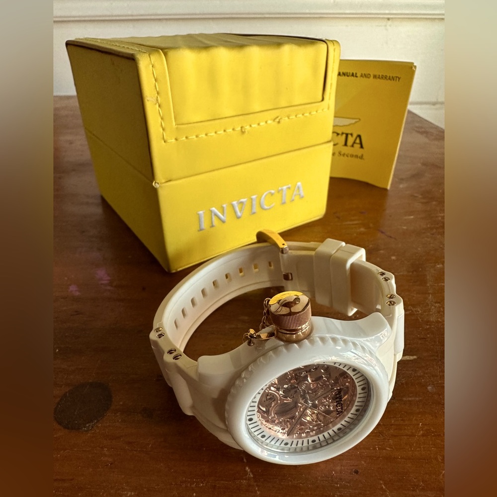 White & rose gold Invicta watch